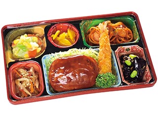 人気メニュー！ハンバーグ＆海老フライ